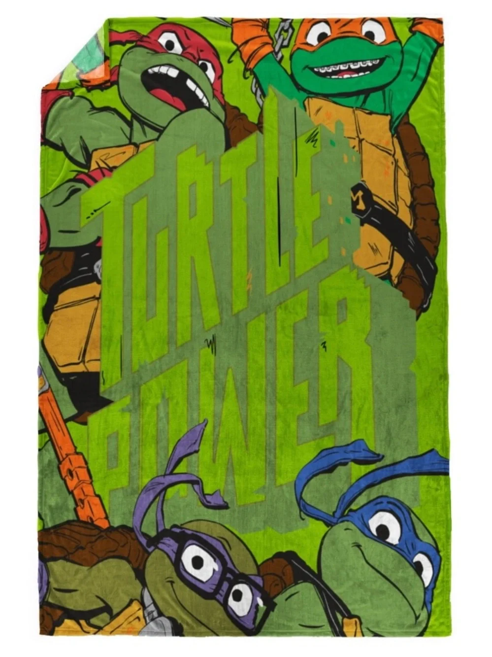 Teenage Mutant Ninja Turtles Kids Twin/Full Blanket, 62 x 90, Microfiber, Blue,
